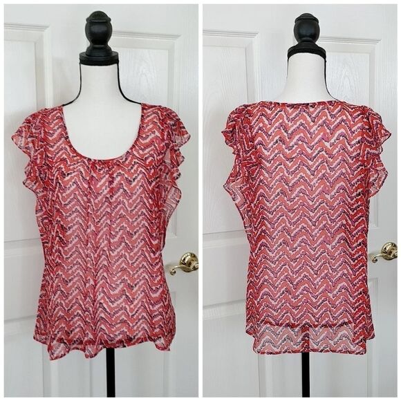 Collective Concepts chevron print blouse S - Picture 1 of 7